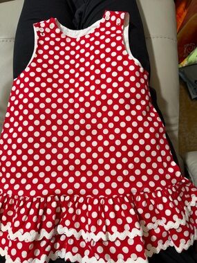 The Bailey Boys Girls Red Polka Dot and Ruffle Bottom Casual Dress Size 4